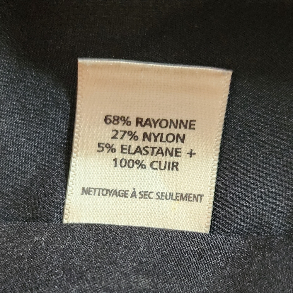 Ecru Faux Leather Detail Ponte Jacket with Zipper Pockets and Wrist Detail – EUC - Picture 2 of 9